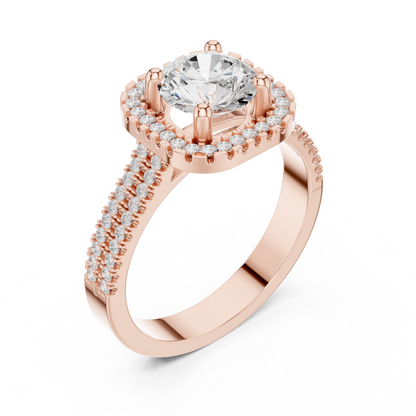 Round Halo Lab Grown Diamond Ring