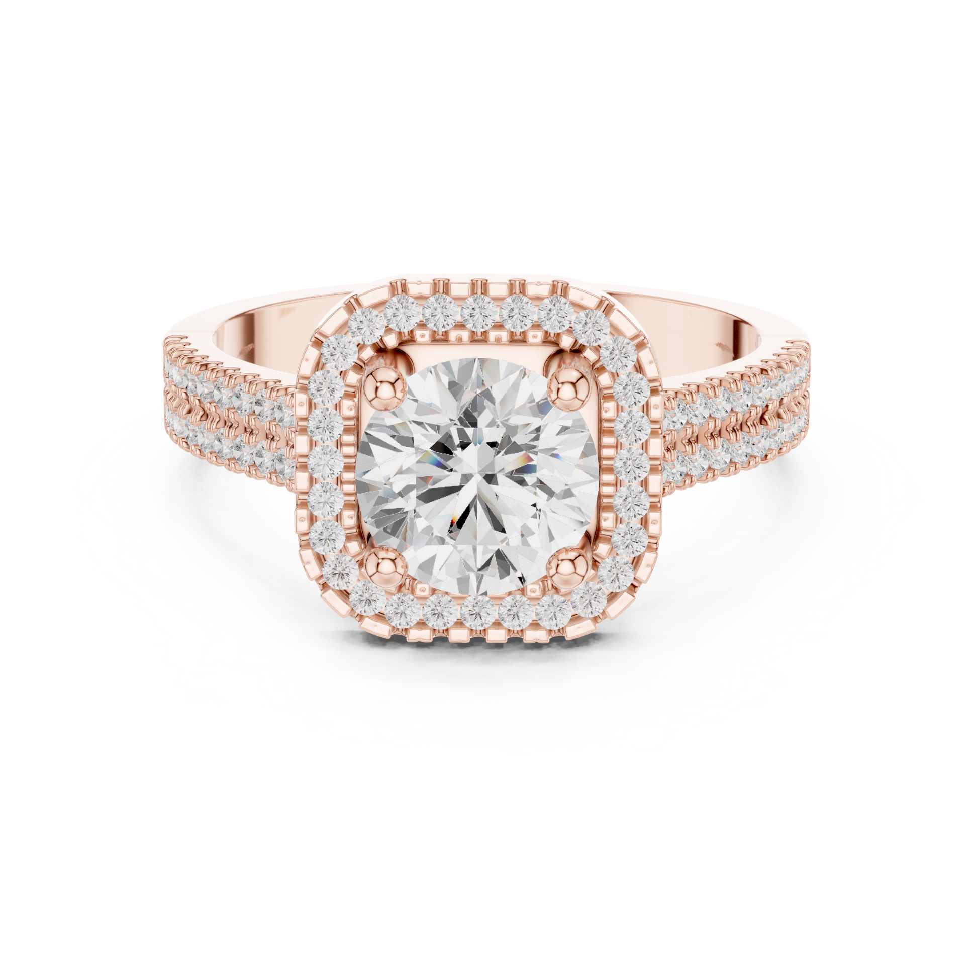 Round Halo Lab Grown Diamond Ring