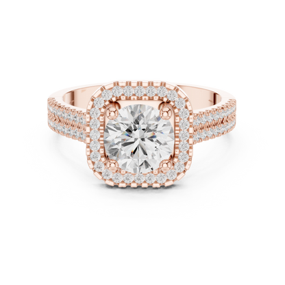 Round Halo Lab Grown Diamond Ring