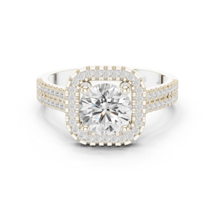 Round Halo Lab Grown Diamond Ring
