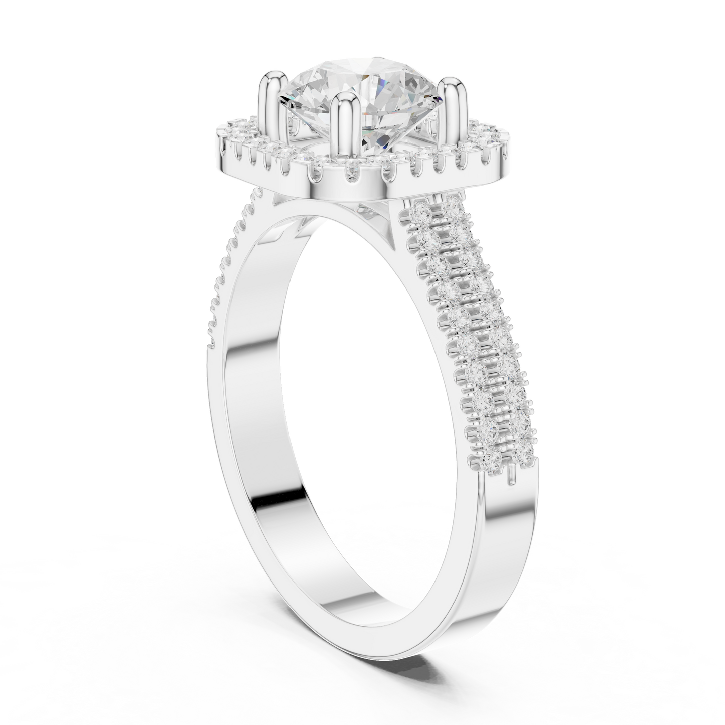 Round Halo Lab Grown Diamond Ring