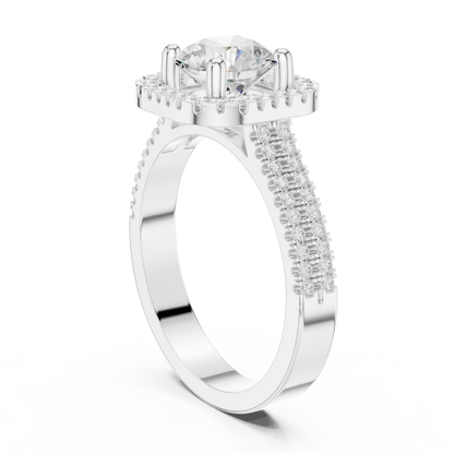 Round Halo Lab Grown Diamond Ring