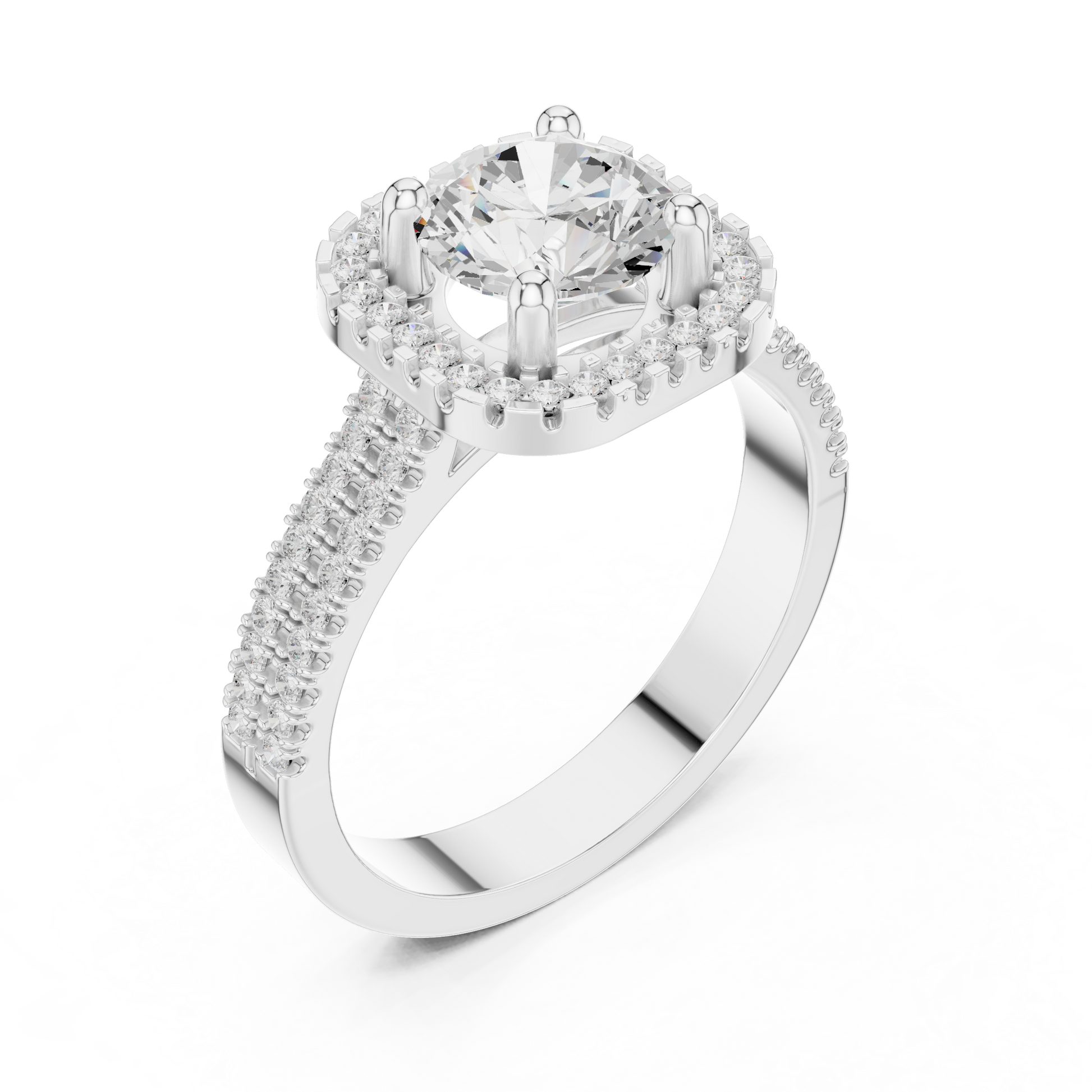 Round Halo Lab Grown Diamond Ring