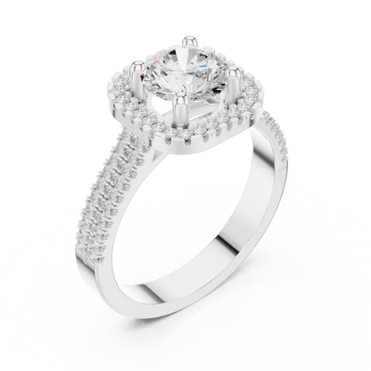 Round Halo Lab Grown Diamond Ring