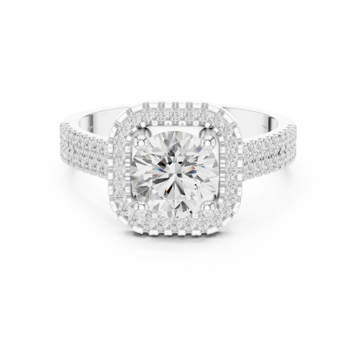 Round Halo Lab Grown Diamond Ring