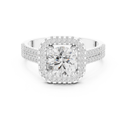 Round Halo Lab Grown Diamond Ring