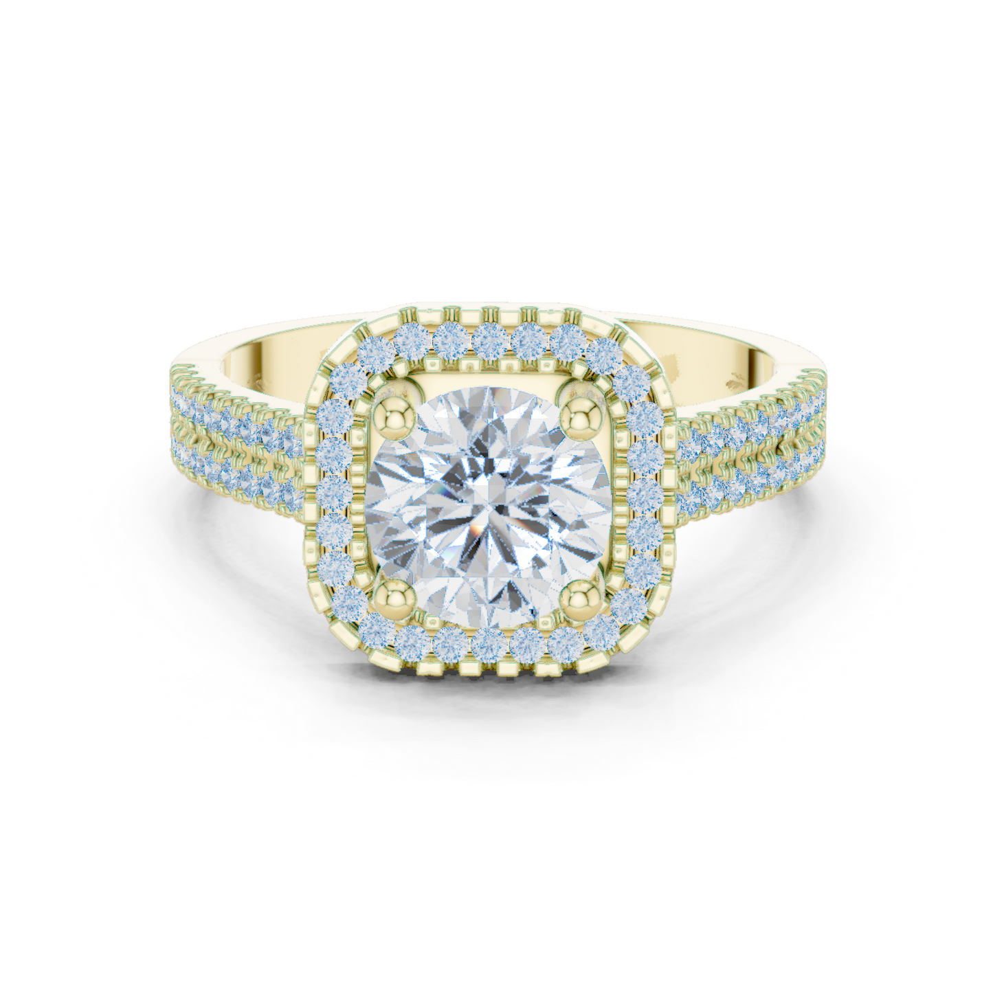 Round Halo Lab Grown Diamond Ring