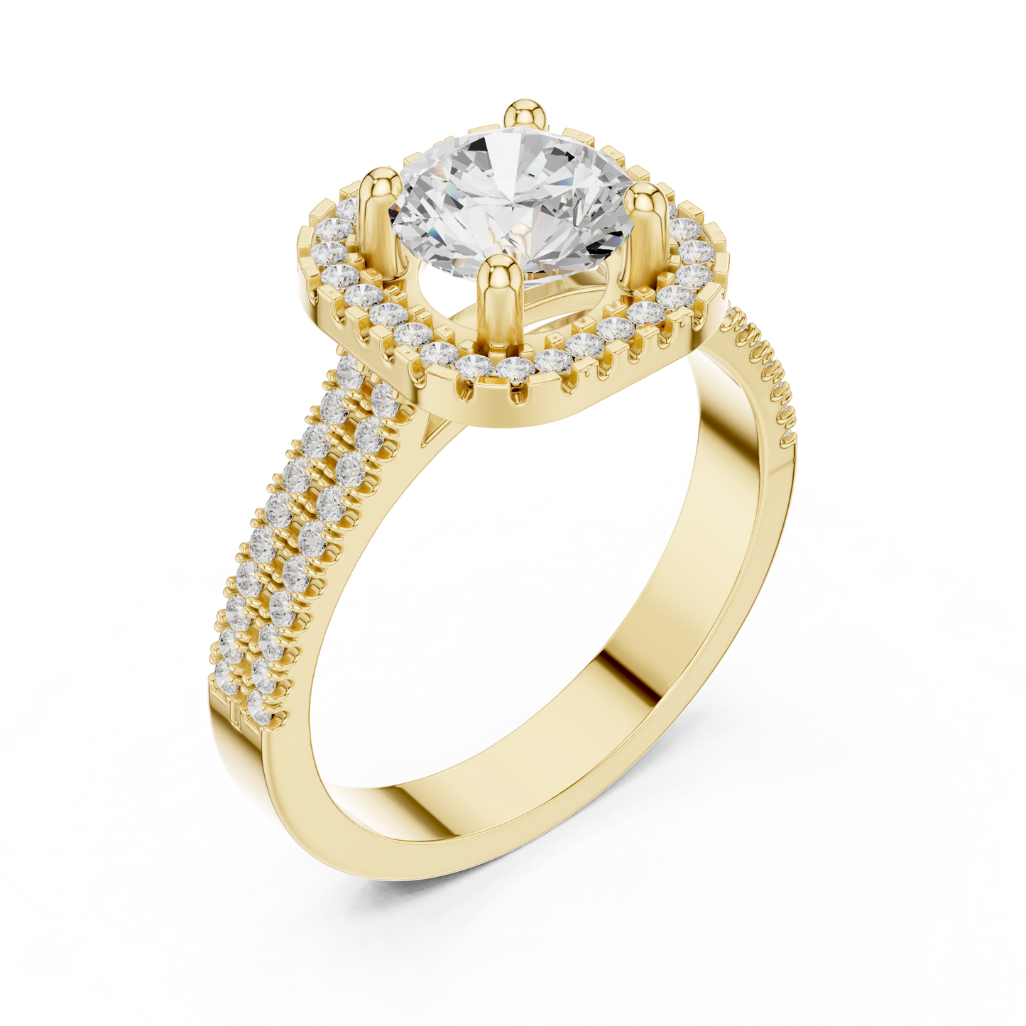 Round Halo Lab Grown Diamond Ring