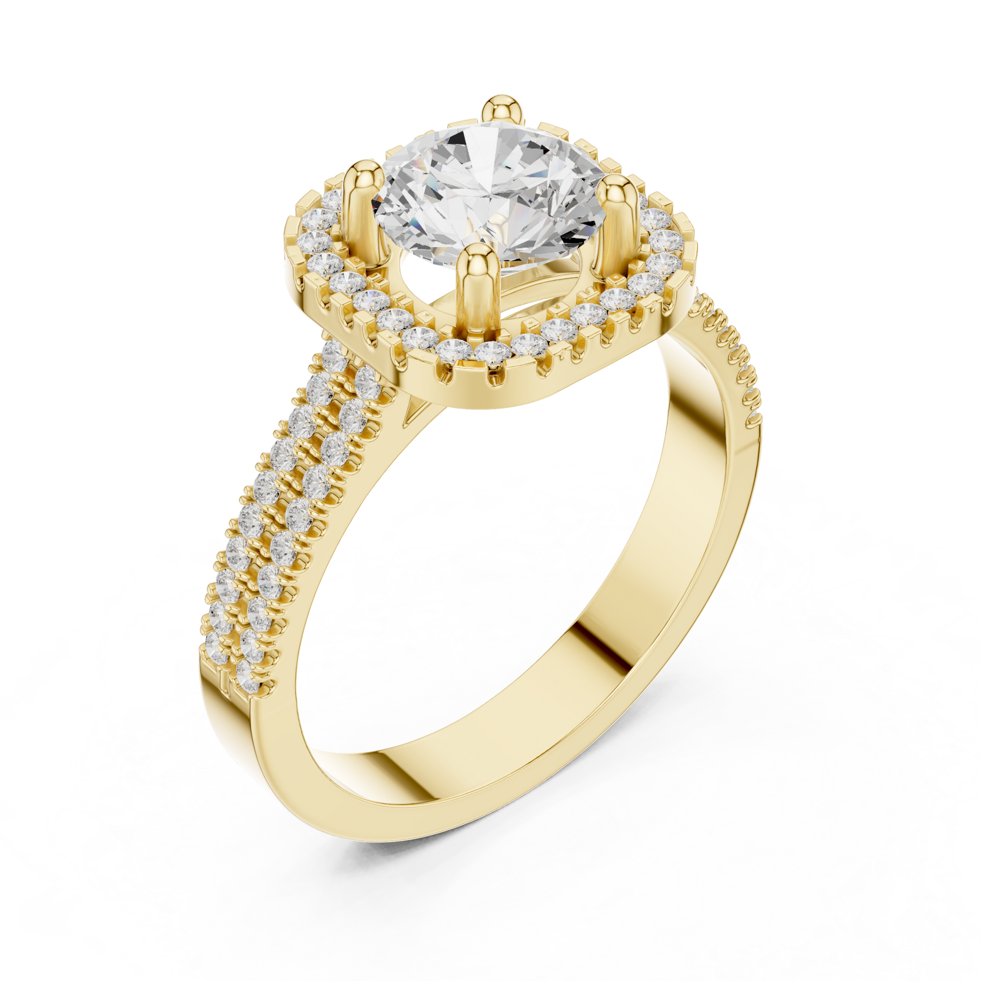 Round Halo Lab Grown Diamond Ring