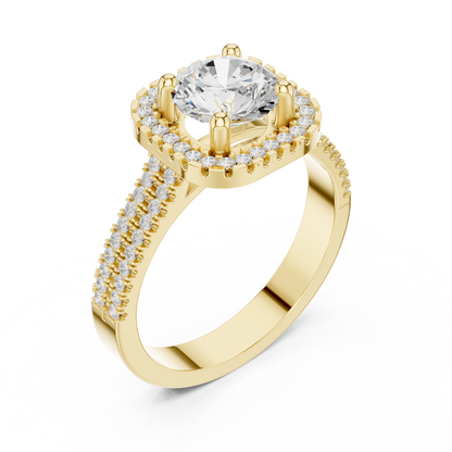 Round Halo Lab Grown Diamond Ring