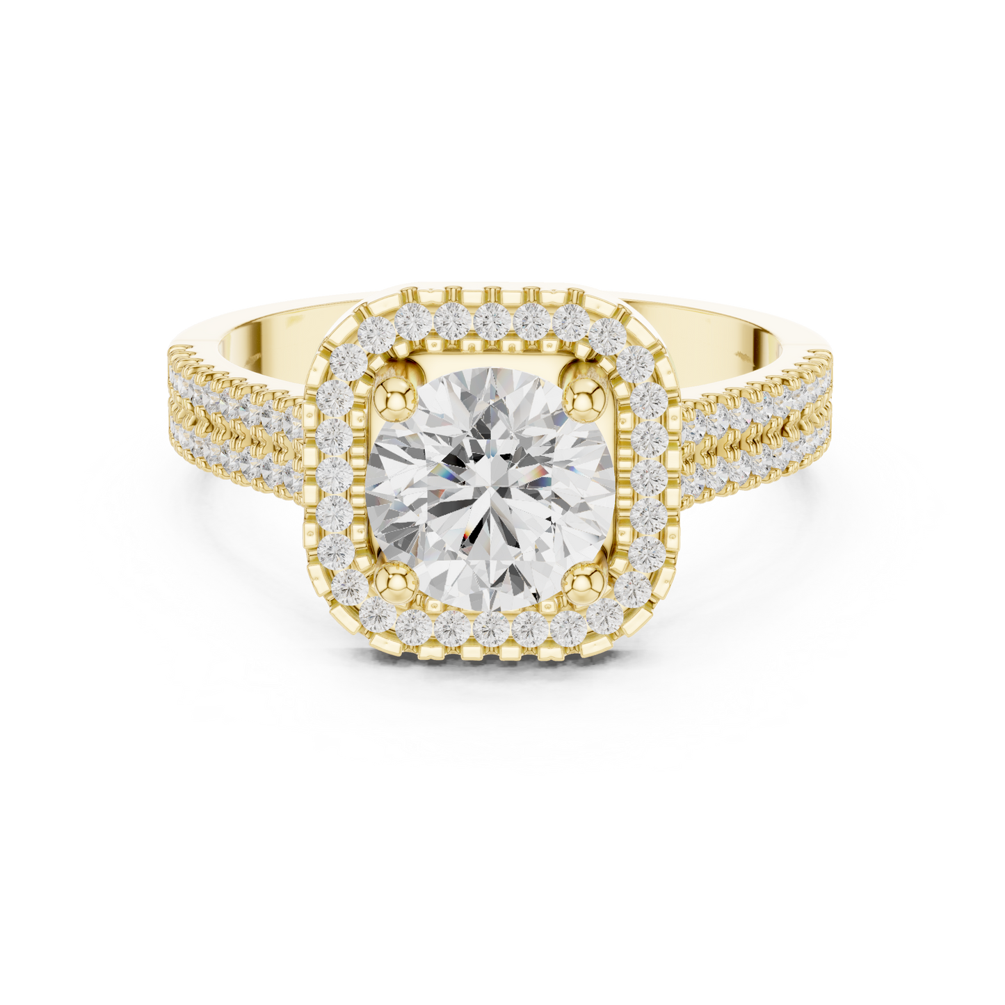 Round Halo Lab Grown Diamond Ring
