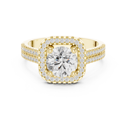 Round Halo Lab Grown Diamond Ring