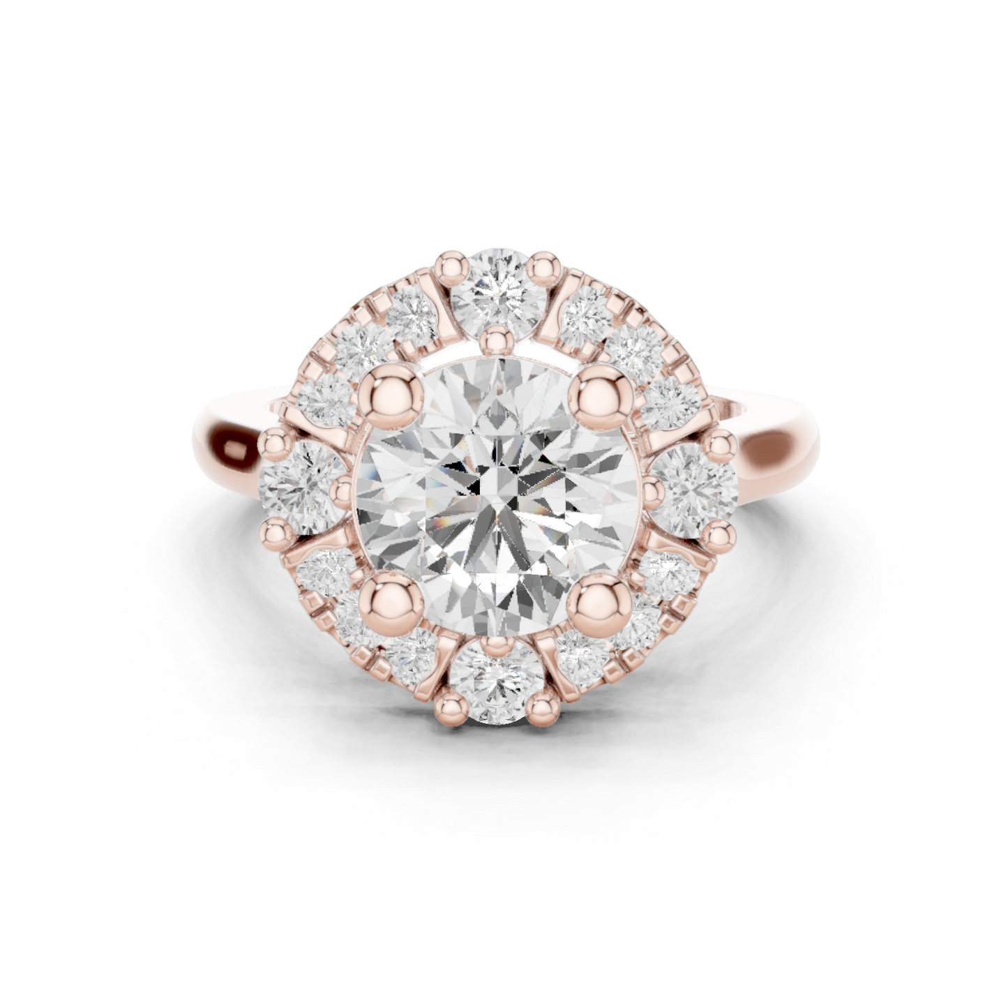 Round Halo Lab Grown Diamond Ring