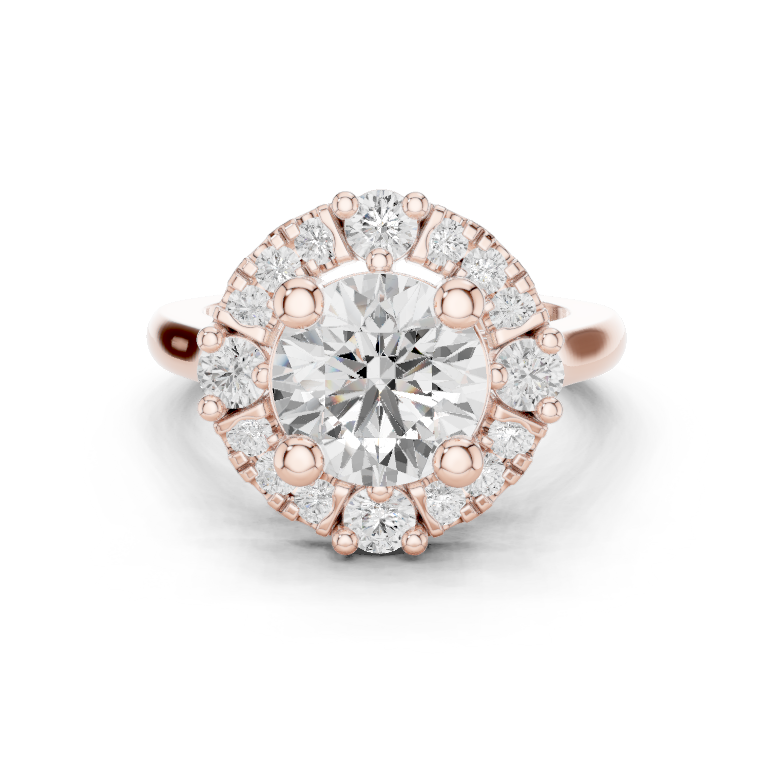 Round Halo Lab Grown Diamond Ring