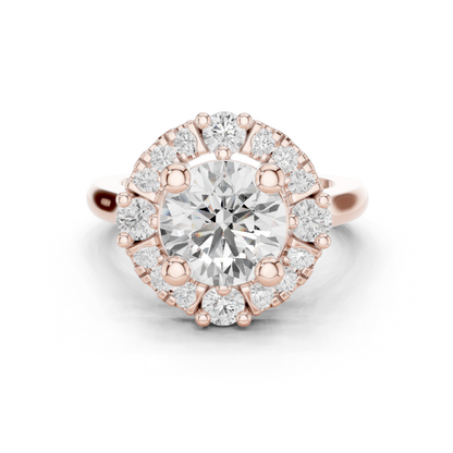Round Halo Lab Grown Diamond Ring
