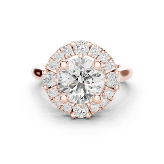 Round Halo Lab Grown Diamond Ring