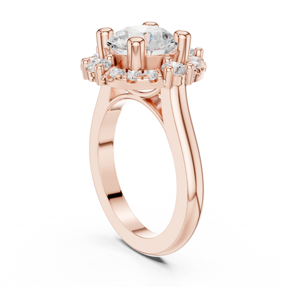 Round Halo Lab Grown Diamond Ring
