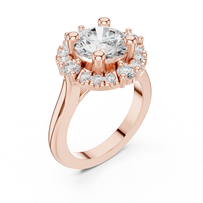Round Halo Lab Grown Diamond Ring