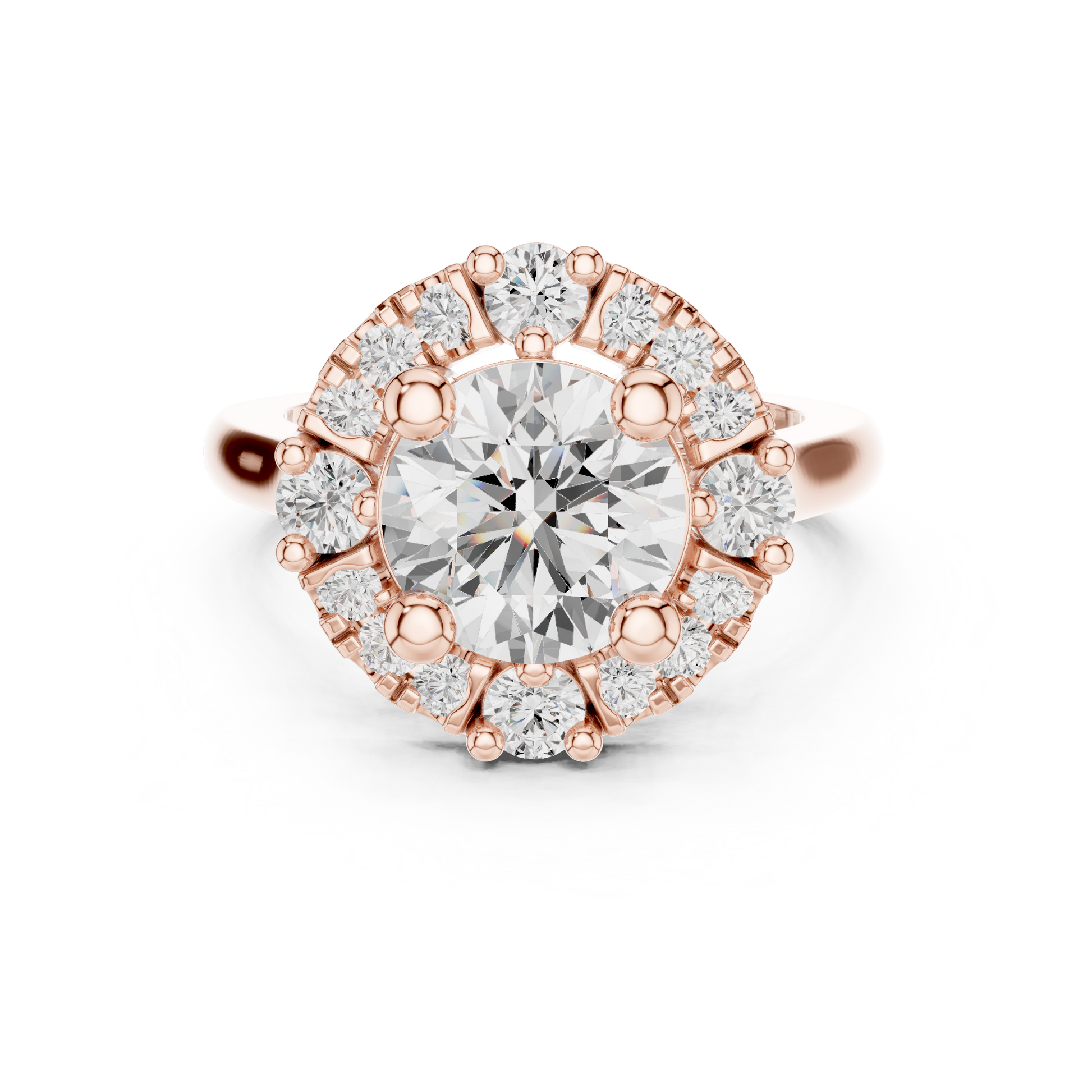 Round Halo Lab Grown Diamond Ring