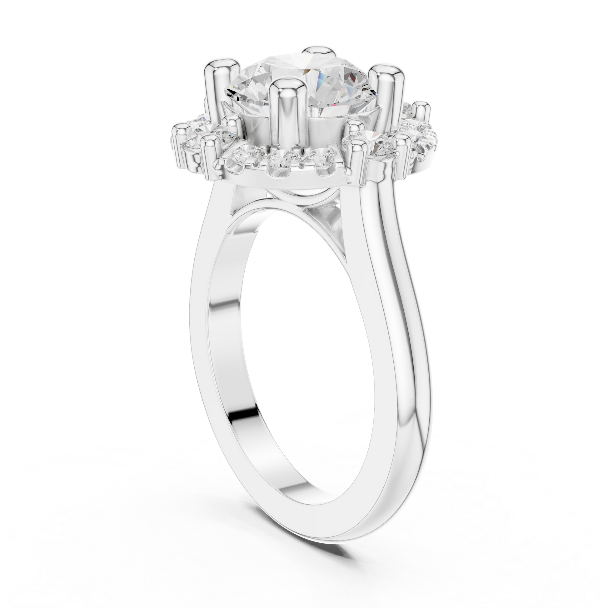 Round Halo Lab Grown Diamond Ring