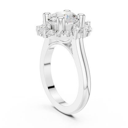 Round Halo Lab Grown Diamond Ring