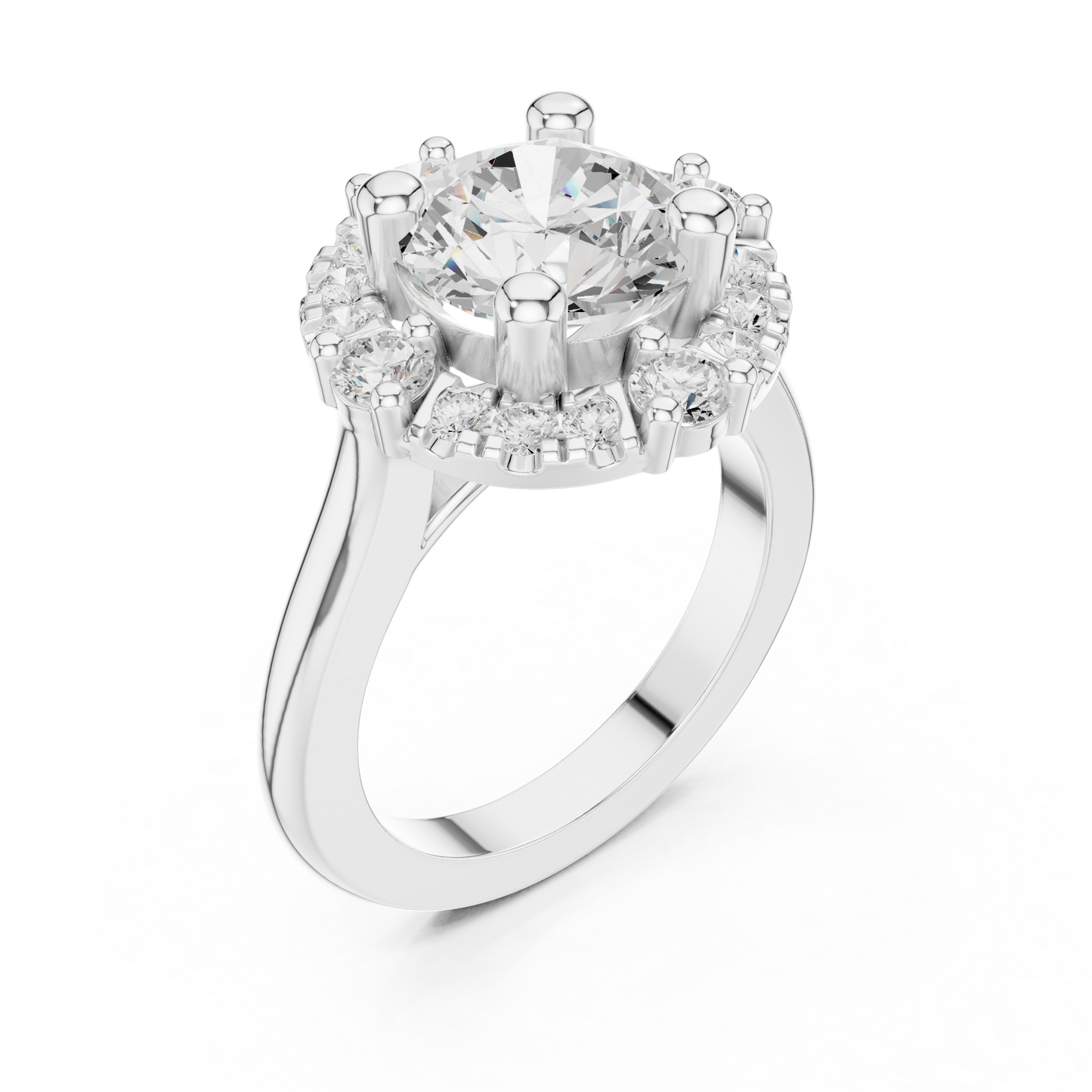 Round Halo Lab Grown Diamond Ring