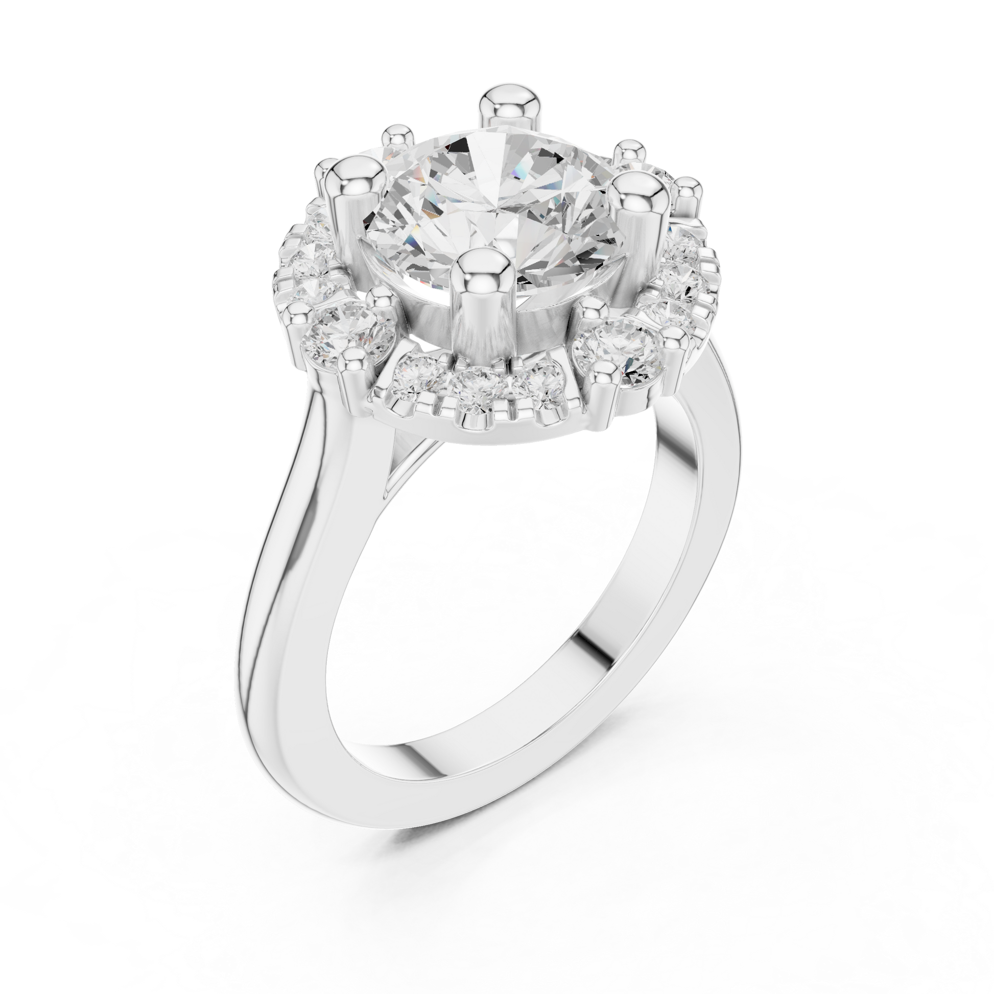 Round Halo Lab Grown Diamond Ring
