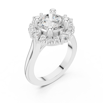 Round Halo Lab Grown Diamond Ring