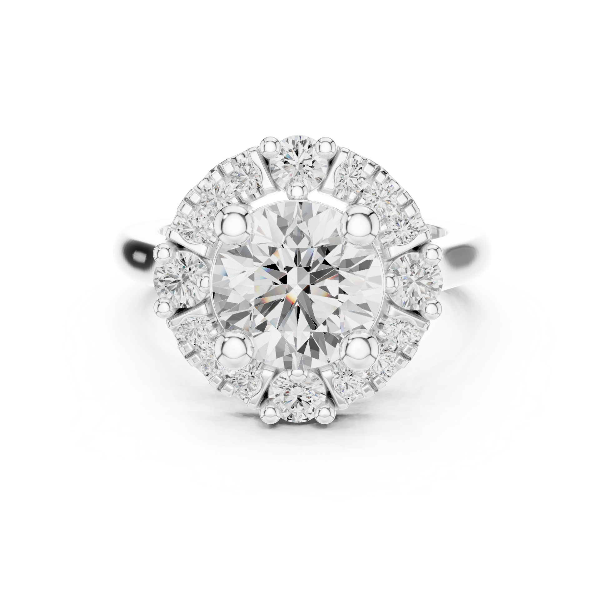 Round Halo Lab Grown Diamond Ring