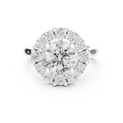 Round Halo Lab Grown Diamond Ring