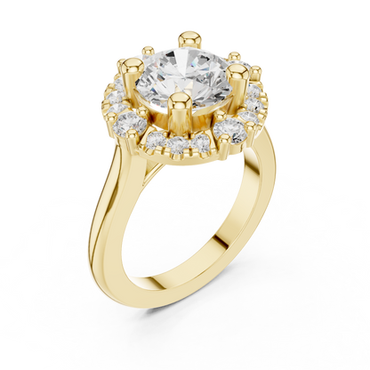 Round Halo Lab Grown Diamond Ring