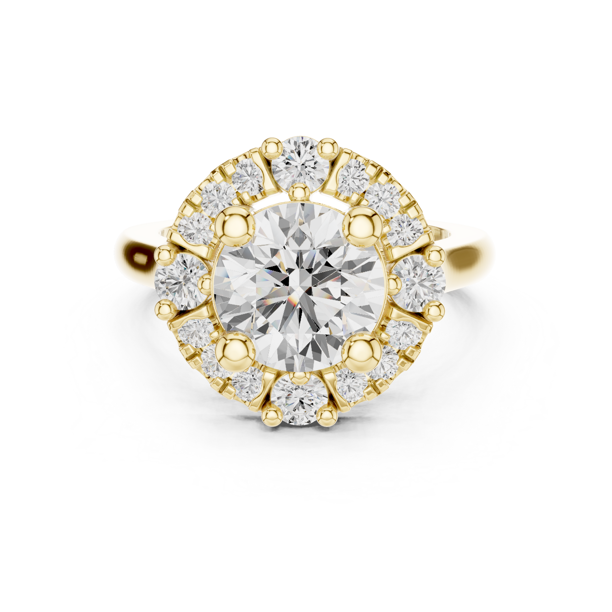 Round Halo Lab Grown Diamond Ring