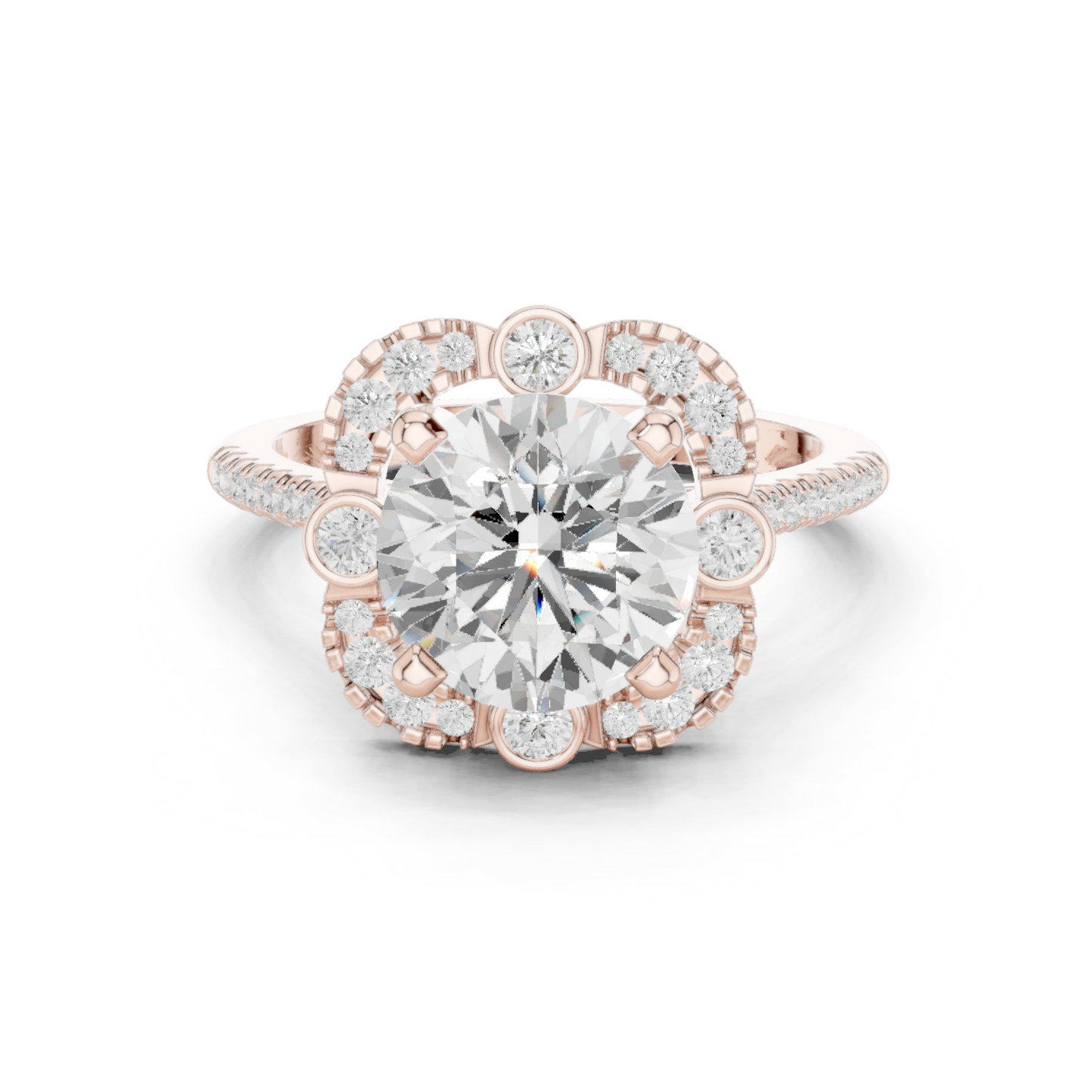 Round Halo Lab Grown Diamond Ring