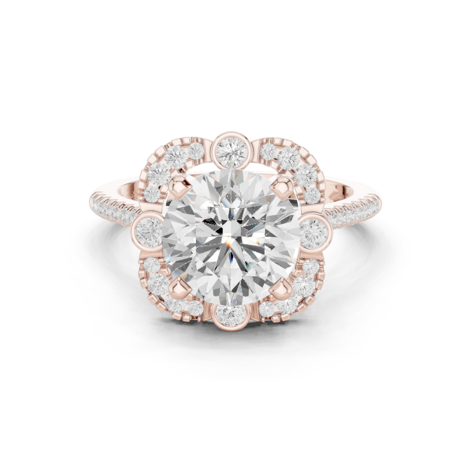 Round Halo Lab Grown Diamond Ring