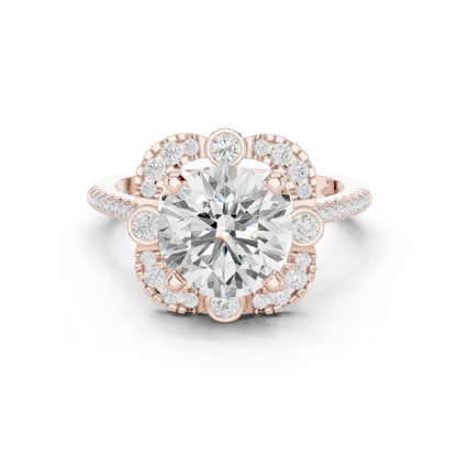 Round Halo Lab Grown Diamond Ring