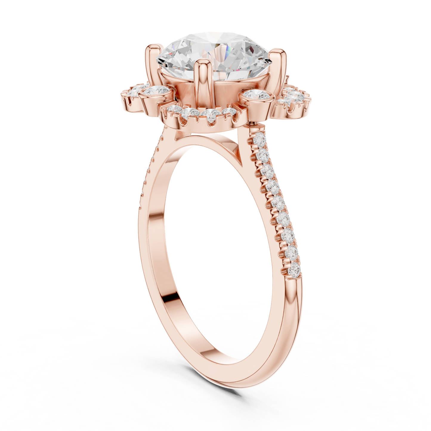 Round Halo Lab Grown Diamond Ring