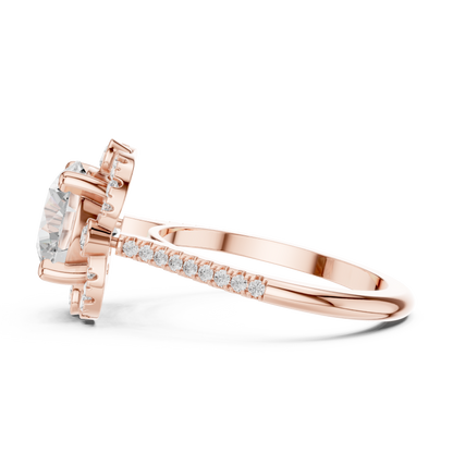 Round Halo Lab Grown Diamond Ring
