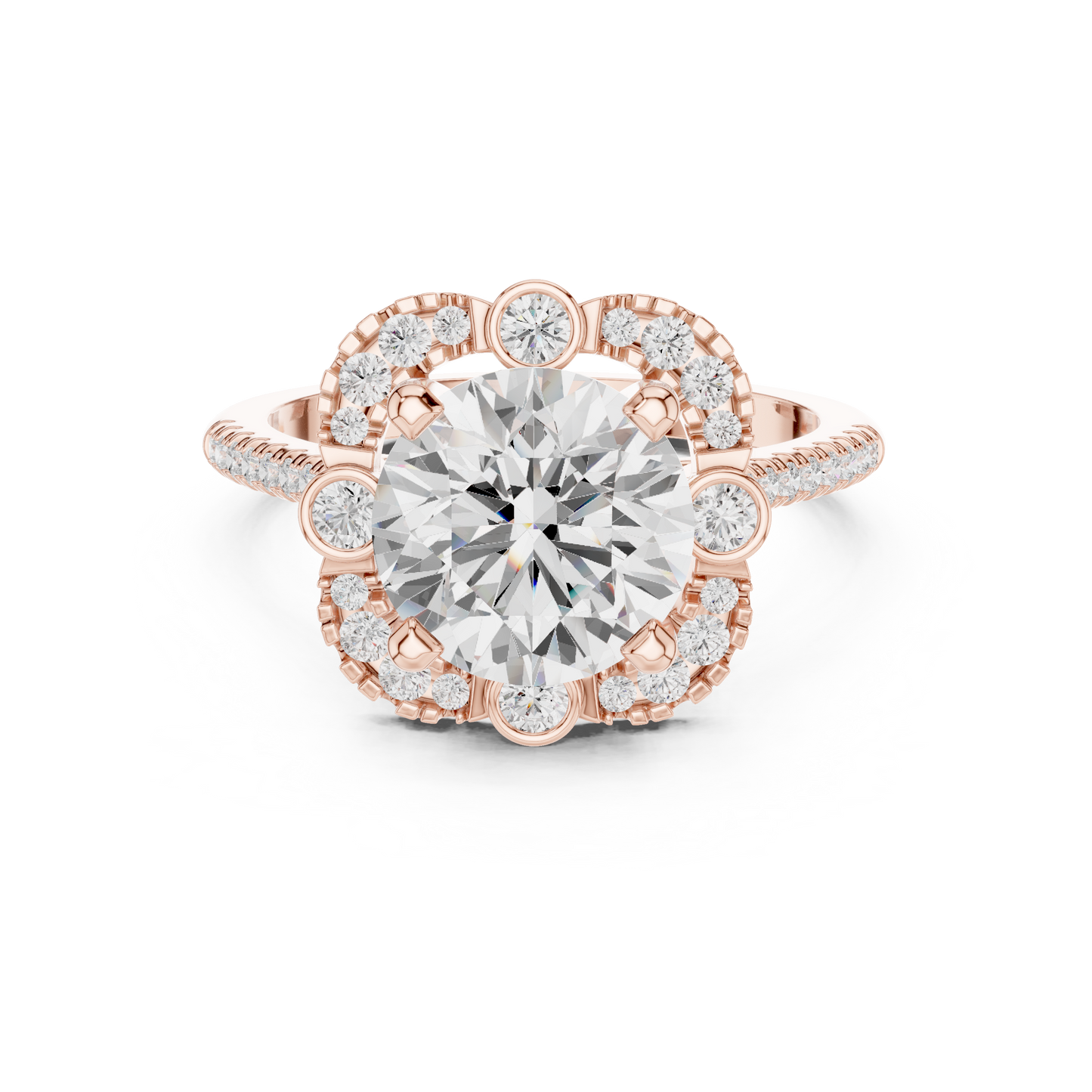 Round Halo Lab Grown Diamond Ring
