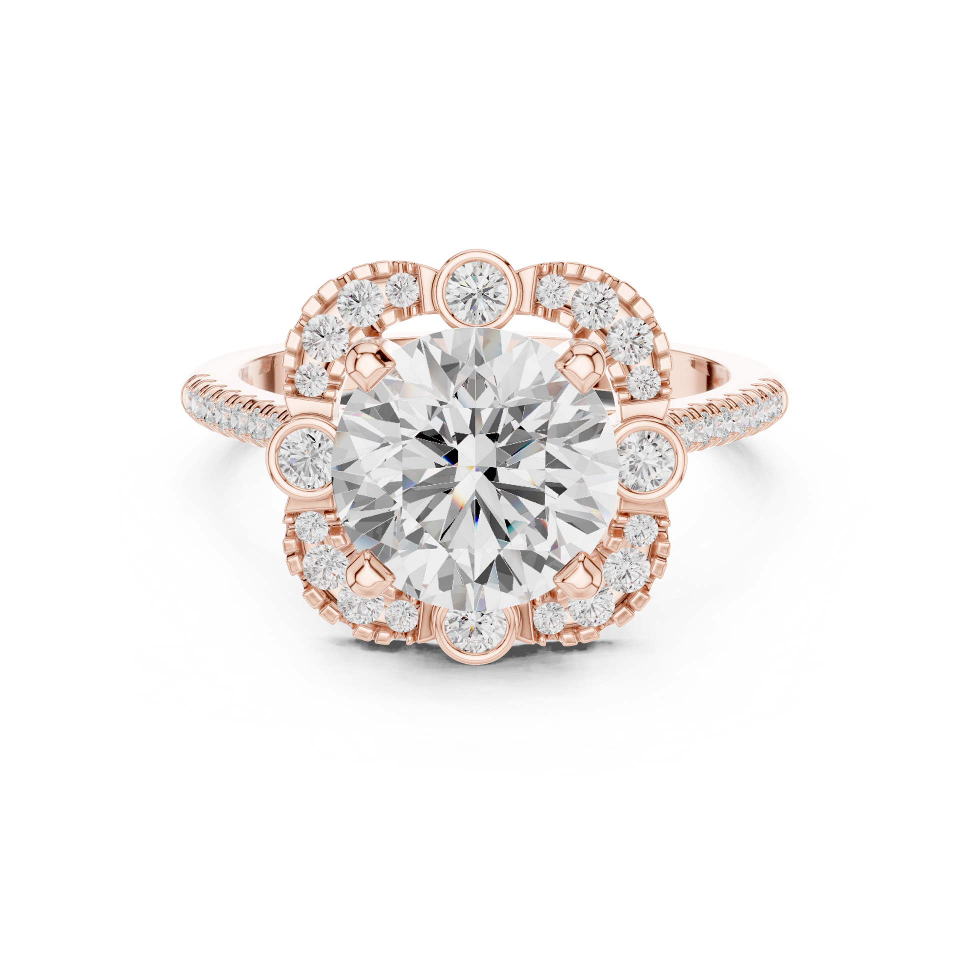 Round Halo Lab Grown Diamond Ring