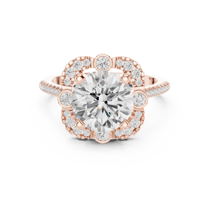 Round Halo Lab Grown Diamond Ring
