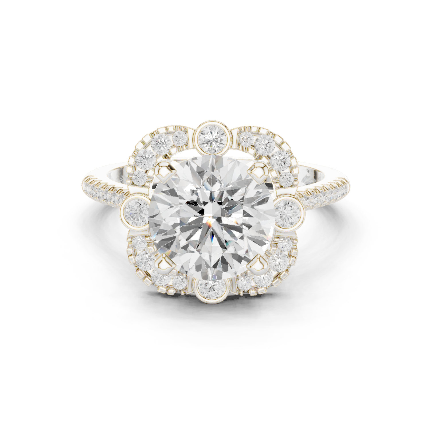 Round Halo Lab Grown Diamond Ring