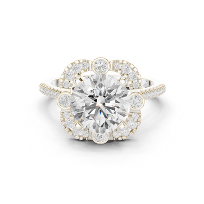Round Halo Lab Grown Diamond Ring