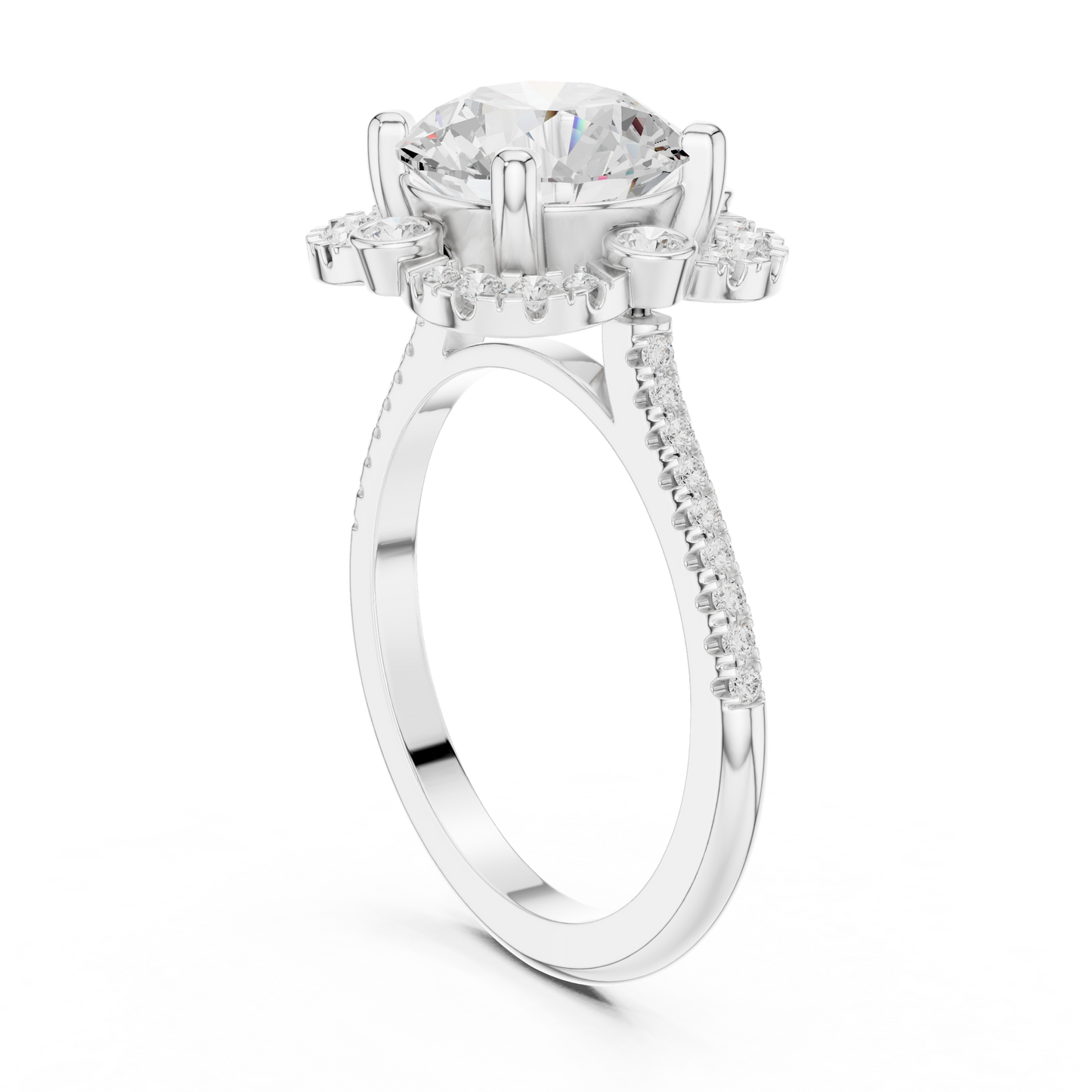 Round Halo Lab Grown Diamond Ring
