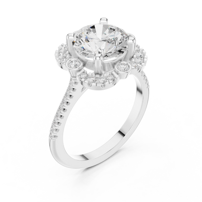 Round Halo Lab Grown Diamond Ring