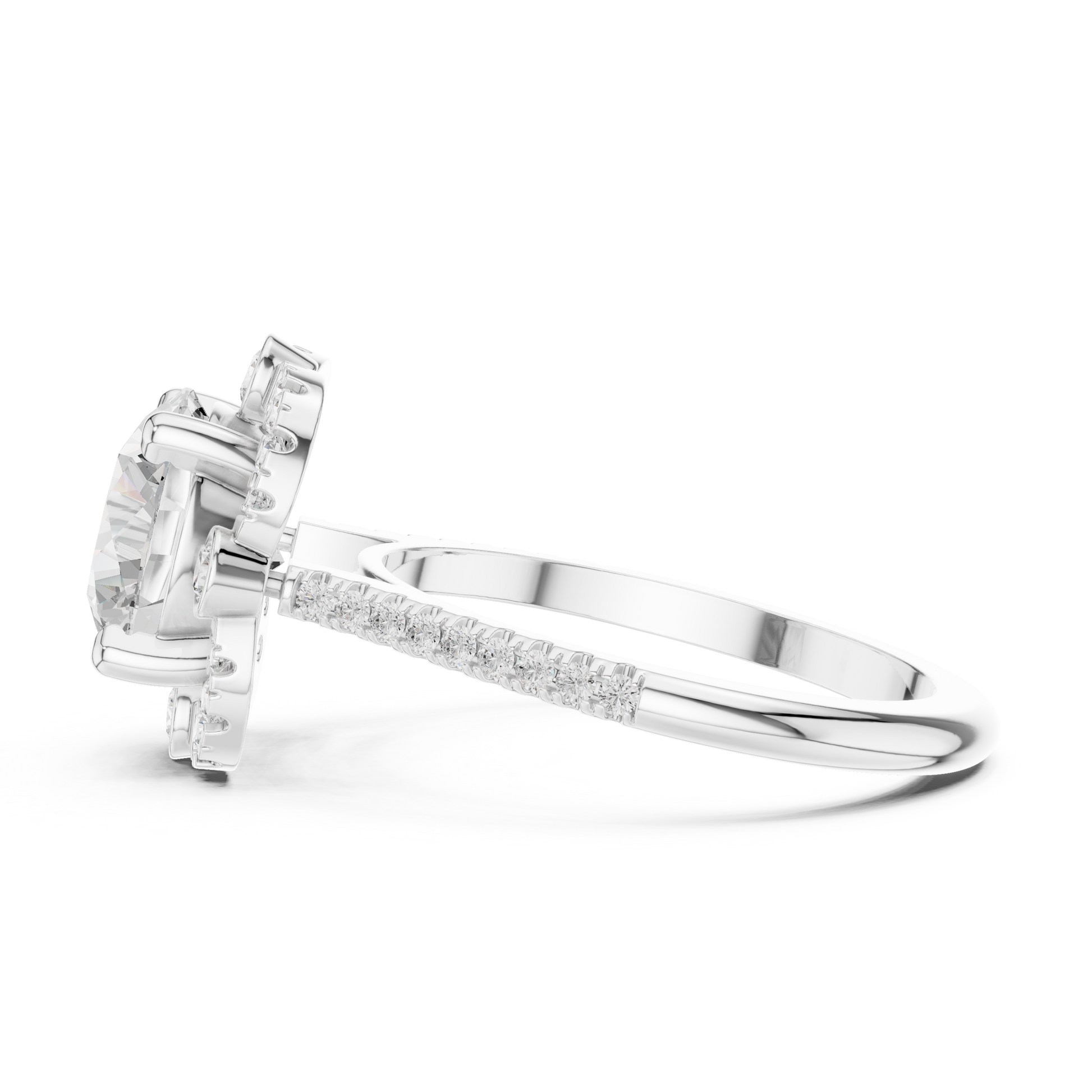 Round Halo Lab Grown Diamond Ring