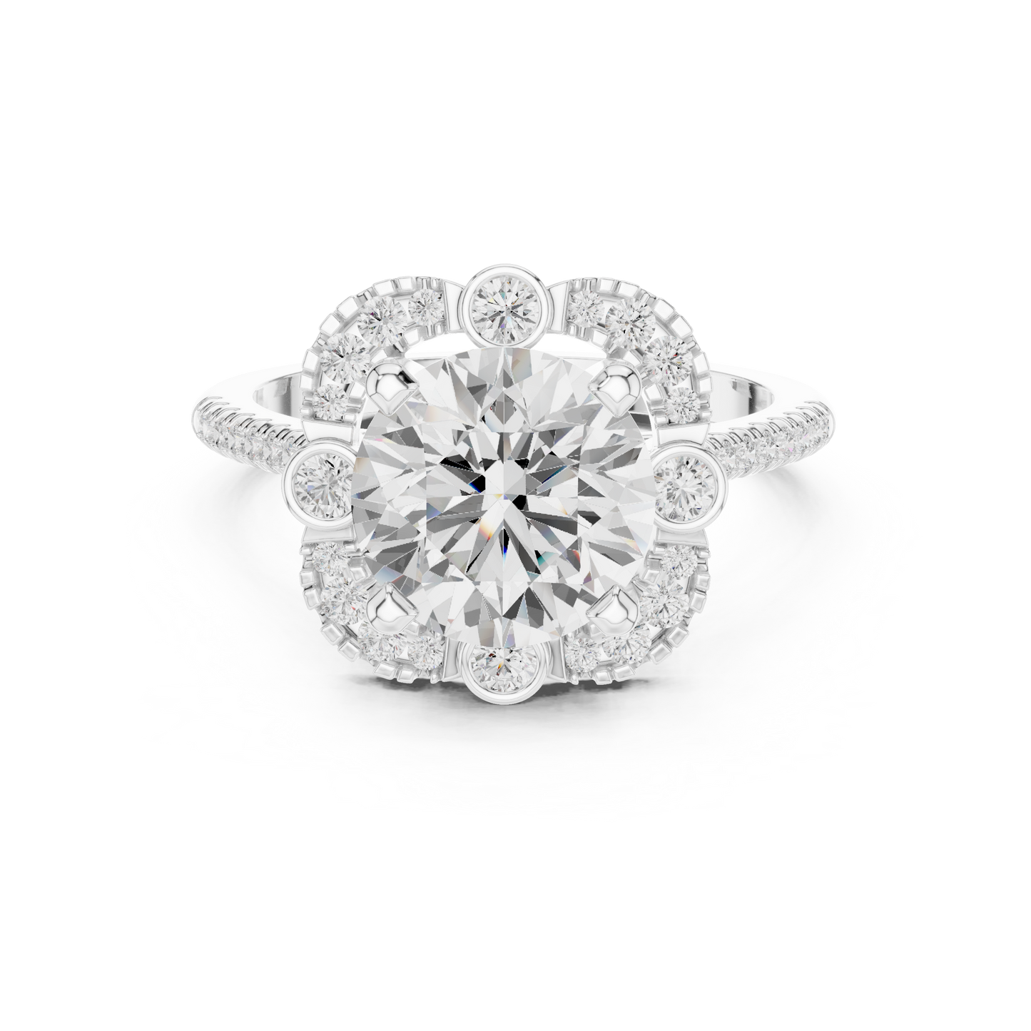 Round Halo Lab Grown Diamond Ring