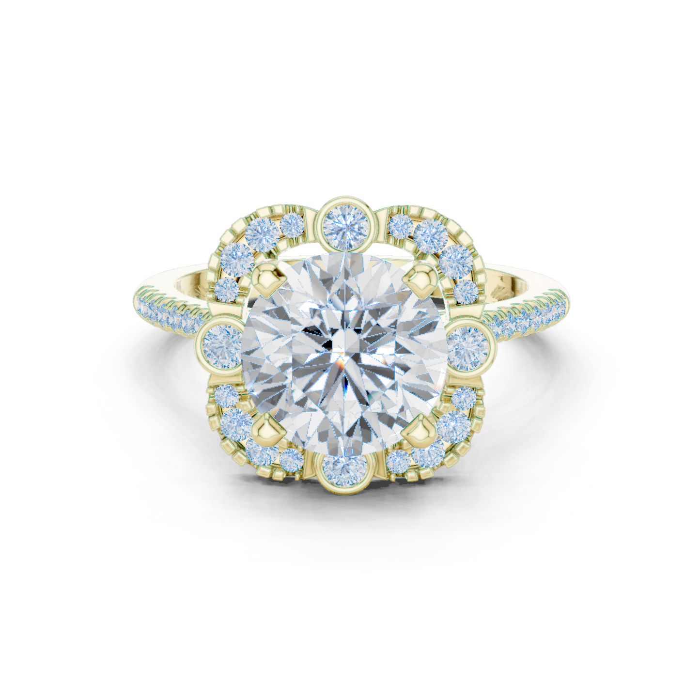 Round Halo Lab Grown Diamond Ring