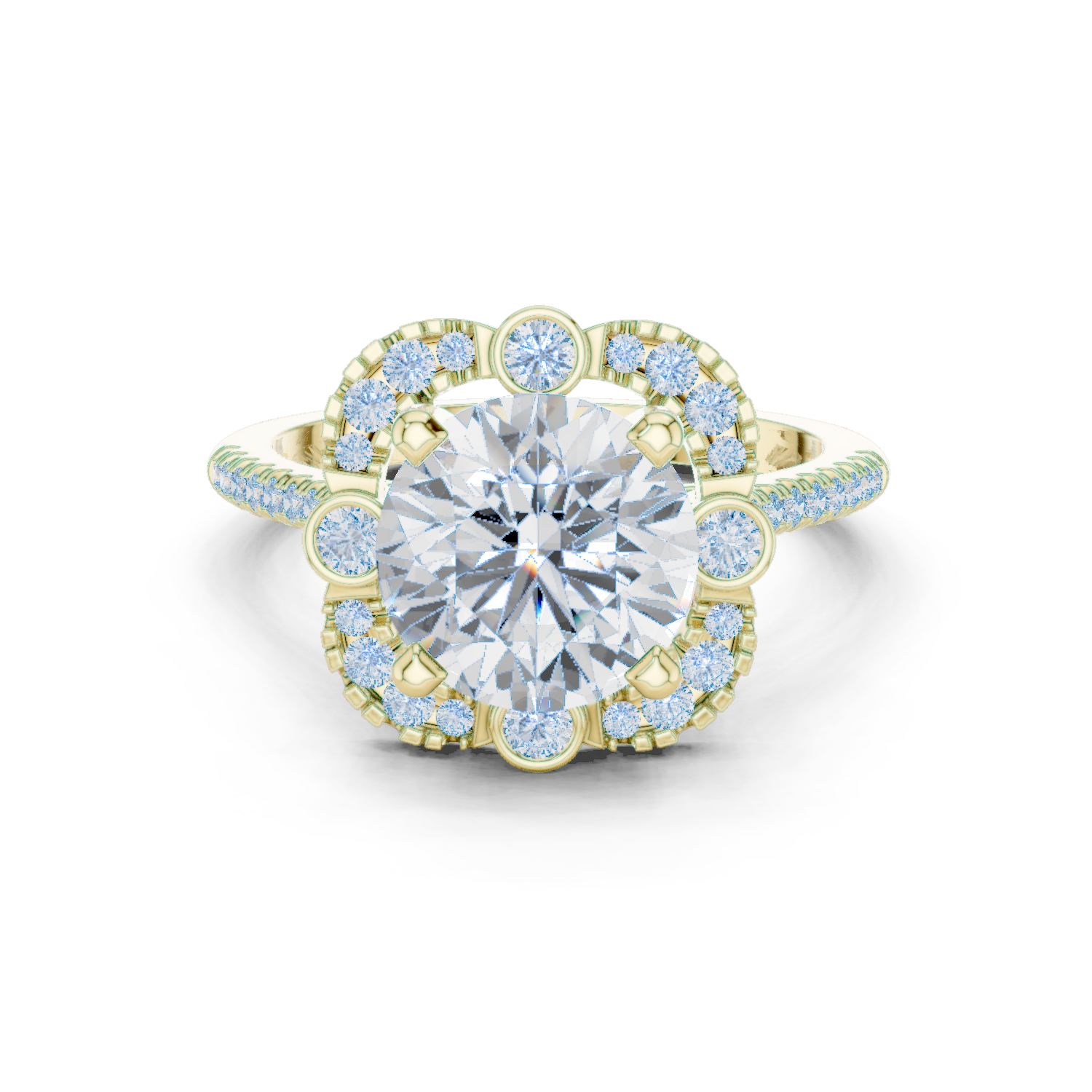Round Halo Lab Grown Diamond Ring