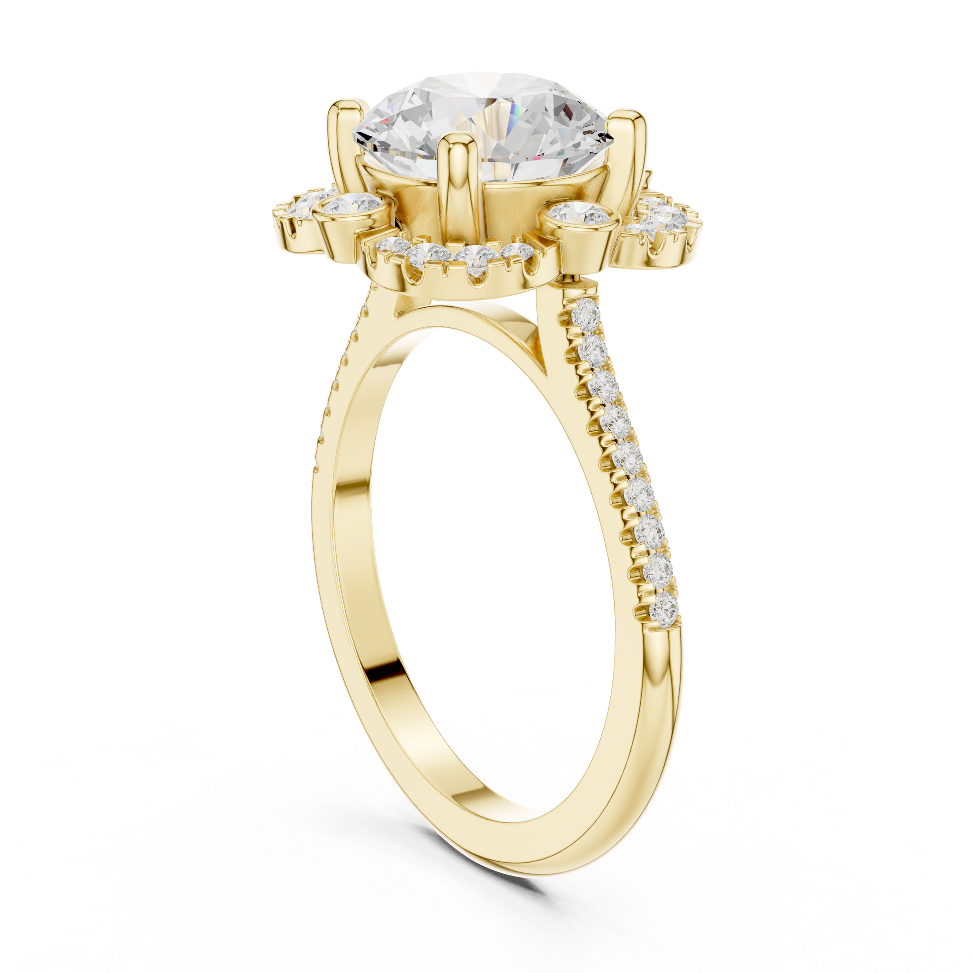 Round Halo Lab Grown Diamond Ring