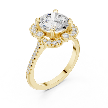 Round Halo Lab Grown Diamond Ring